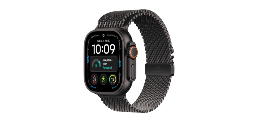Apple watch Apple Watch Ultra 4 GPS + Cellular 49 mm Boîtier en titane Noir avec Boucle milanaise en titane Noir - L