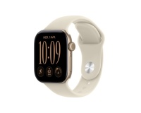 Apple watch Apple Watch Series 12 GPS + Cellular 42 mm Boîtier en aluminium Or clair avec Bracelet Sport Sable - S/M