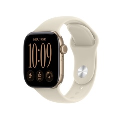 Apple watch Apple Watch Series 12 GPS + Cellular 42 mm Boîtier en aluminium Or clair avec Bracelet Sport Sable - S/M