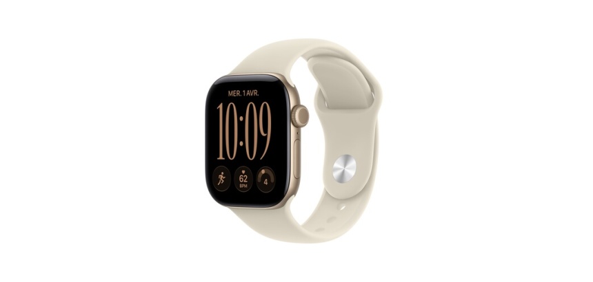 Apple watch Apple Watch Series 12 GPS + Cellular 42 mm Boîtier en aluminium Or clair avec Bracelet Sport Sable - S/M