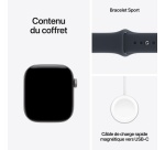 Apple watch Apple Watch Series 12 GPS 42 mm Boîtier en aluminium Gris sidéral avec Bracelet Sport Bleu marine - M/L