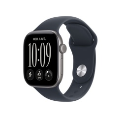 Apple watch Apple Watch Series 12 GPS 46 mm Boîtier en aluminium Gris sidéral avec Bracelet Sport Bleu marine - S/M