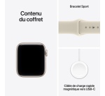 Apple watch Apple Watch SE 3 GPS 44 mm Boîtier en aluminium Lumière stellaire avec Bracelet Sport Sable - M/L