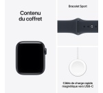 Apple watch Apple Watch SE 3 GPS 44 mm Boîtier en aluminium Minuit avec Bracelet Sport Bleu marine - M/L
