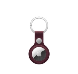 Balise connectée Apple Porte-clés en tissage fin Bordeaux pour AirTag