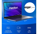 PC portable Medion E15223 MD600095 15,6" Full HD Intel N 8 Go RAM 128 Go eMMC Gris Galaxie