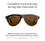 Lunettes connectées IA Meta Ray-Ban (Gen 3) Aviator Havana Verres marron