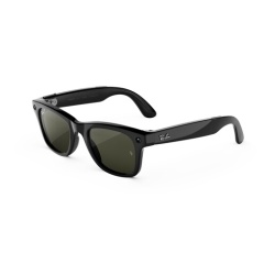 Lunettes connectées IA Meta Ray-Ban (Gen 3) Wayfarer Grande Noir brillant Verres polarisés verts