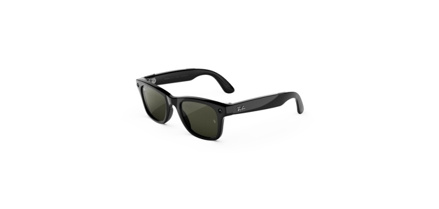 Lunettes connectées IA Meta Ray-Ban (Gen 3) Wayfarer Noir brillant Verres polarisés verts