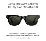 Lunettes connectées IA Meta Ray-Ban (Gen 3) Wayfarer Noir brillant Verres polarisés verts