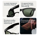 Lunettes connectées IA Meta Ray-Ban (Gen 3) Wayfarer Noir brillant Verres polarisés verts