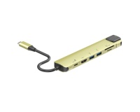 Hub USB Accsup 7-en-1 Jaune agrume