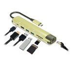 Hub USB Accsup 7-en-1 Jaune agrume