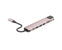 Hub USB Accsup 7-en-1 Rose poudré