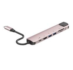 Hub USB Accsup 7-en-1 Rose poudré