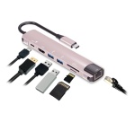Hub USB Accsup 7-en-1 Rose poudré