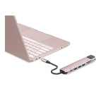 Hub USB Accsup 7-en-1 Rose poudré