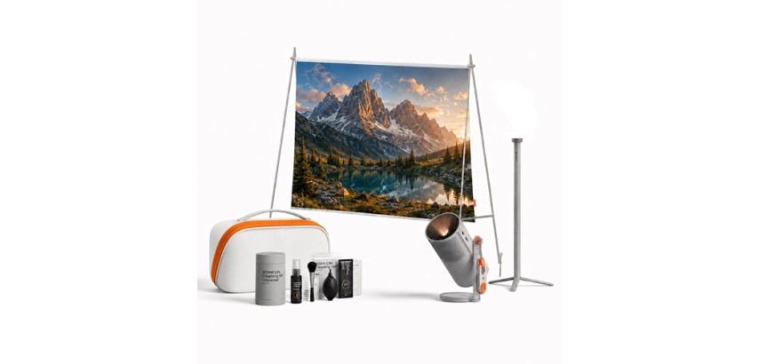 Vidéoprojecteur Xgimi Pack grand écran MoGo 4 + Pied avec batterie + Ecran + Sacoche + Kit de nettoyage