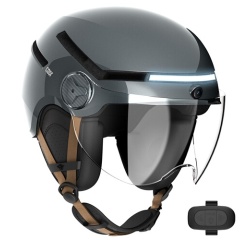 Casque vélo Casr de protection avec caméra Taille L Gris métal
