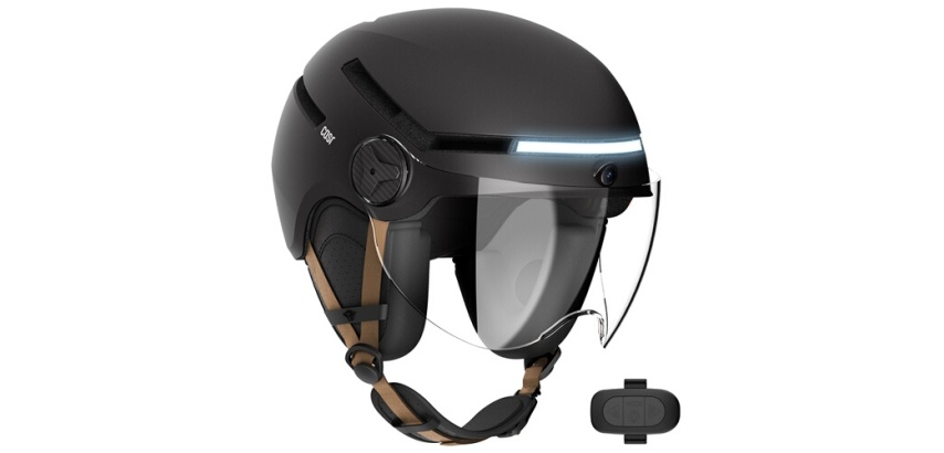Casque vélo Casr de protection avec caméra Taille L Noir
