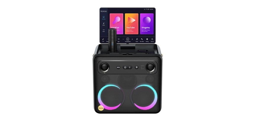 Lecteur Karaoké Ikarao Break X2 Enceinte portable avec écran tactile 10,1" et 2 microphones sans fil 300 W