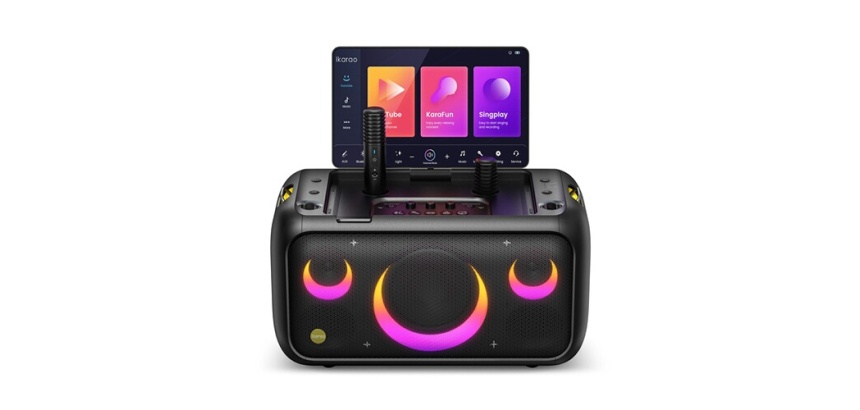 Lecteur Karaoké Ikarao Break X1 Enceinte portable avec écran tactile 13,3" et 2 microphones sans fil 460 W