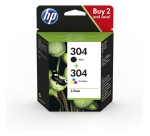 Cartouche d'encre Hp HP 304 Pack de 2 Cartouches d'Encre Noire et Trois Couleurs Authentiques (3JB05AE)