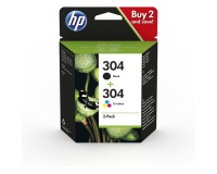 Cartouche d'encre Hp HP 304 Pack de 2 Cartouches d'Encre Noire et Trois Couleurs Authentiques (3JB05AE)