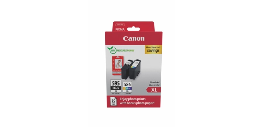 Canon PG-595XL/CL-586XL Pack 2 cartouches noire + couleurs pour imprimante jet d'encre