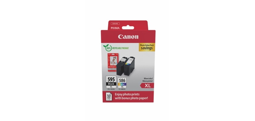 Cartouche d'encre Canon PACK PG-595XL/CL-586XL PVP SEC +50F GP501 10x15
