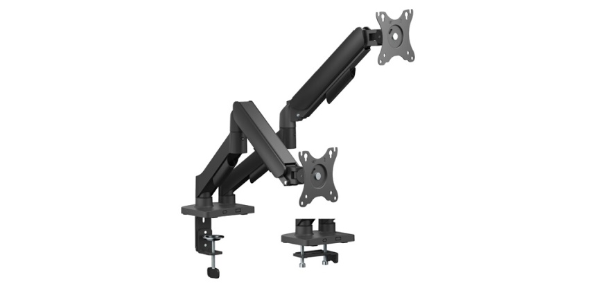Bras & Pied pour écran Tnb ERGO - Double support mécanique pour moniteur - noir