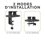 Bras & Pied pour écran Tnb ERGO - Double support mécanique pour moniteur - noir