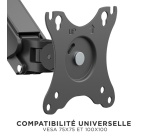 Bras & Pied pour écran Tnb ERGO - Double support mécanique pour moniteur - noir