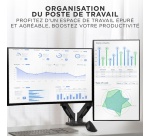 Bras & Pied pour écran Tnb ERGO - Double support mécanique pour moniteur - noir