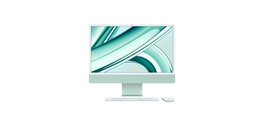 iMac Apple 24" 512 Go SSD 8 Go RAM Puce M3 CPU 8 cœurs GPU 10 cœurs Vert 2023 Reconditionné