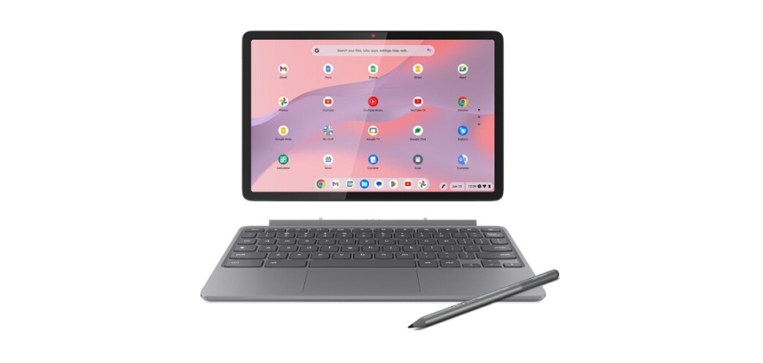 PC Hybride / PC 2 en 1 Lenovo Chromebook Duet 11M889 10,95" Ecran tactile MediaTek Kompanio 838 8 Go RAM 128 Go eMMC Gris luna + clavier + stylet