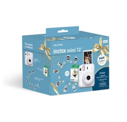 Appareil photo instantané Fujifilm Pack instax mini 12 Blanc + Pack film instax mini 10 vues + Guirlande LED