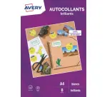 Autocollant blanc brillant qualité photo 289,1 x 199,6 mm - Sachet de 8