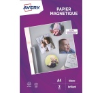 Papier d'impression Avery Dennison 3 feuilles de magnétique brillant qualite photo - A4 - Jet d'encre