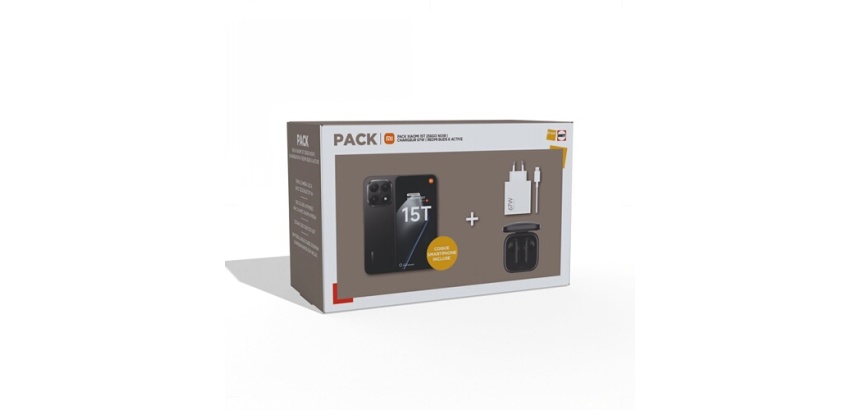 Smartphone Xiaomi Pack 15T conçu avec Leica 256Go Noir + Hyper chargeur 67W sans câble + Redmi buds 6 active noir