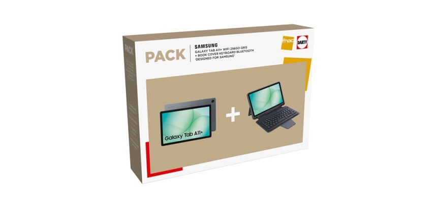 Tablette tactile Samsung Pack Fnac Galaxy Tab A11+ 11" 256 Go Gris + Book Cover Keyboard Bluetooth Designed for