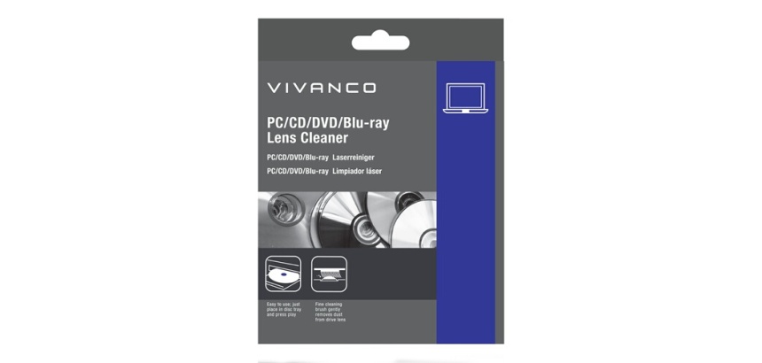 Kit de nettoyage Vivanco CD/DVD/BLU-RAY double brosse de nettoyage