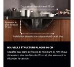 Plaque de cuisson avec hotte intégrée Aeg TH84CB03FZ SaphirMatt