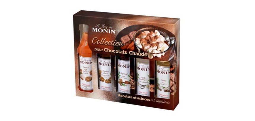 Sirops Monin Coffret collection pour Chocolats chauds et boissons gourmandes- 5 x 5 cl