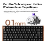 Clavier Keychron gaming avec et sans fil Bluetooth Azerty K2 HE Noir et Bois