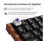 Clavier Keychron gaming avec et sans fil Bluetooth Azerty K2 HE Noir et Bois