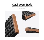 Clavier Keychron gaming avec et sans fil Bluetooth Azerty K2 HE Noir et Bois