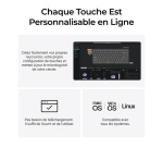 Clavier Keychron gaming avec et sans fil Bluetooth Azerty K2 HE Noir et Bois