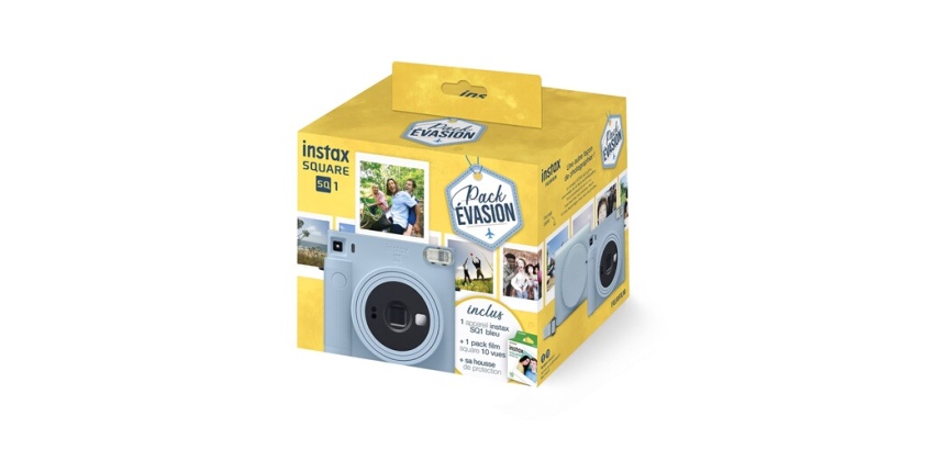Appareil photo instantané Fujifilm Pack Evasion Instax Square SQ1 Bleu + 10 vues + Housse
