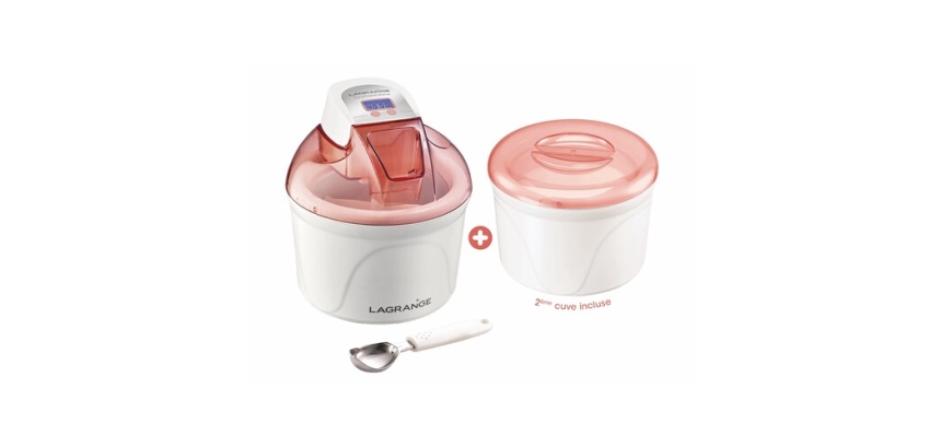 Sorbetière Lagrange Double Cuve (2 x 1.5L) Rose Orange